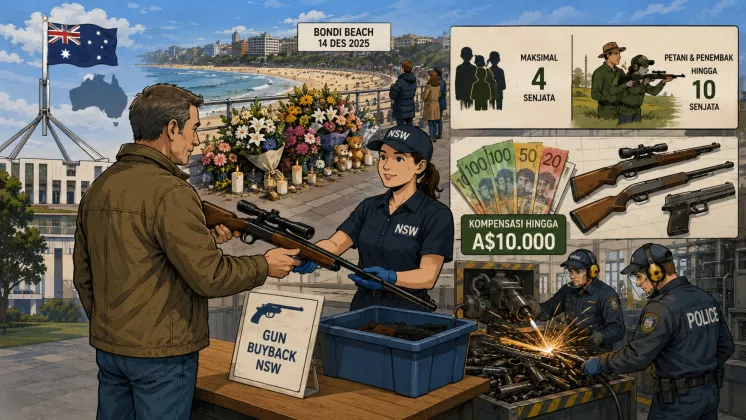 Australia Tawarkan hingga A$10.000 untuk Warga yang Menyerahkan Senjata Api