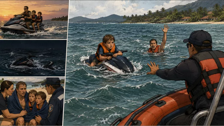 Jet Ski Terbalik, Ayah dan Dua Anak Terombang-ambing 16 Jam di Laut Thailand