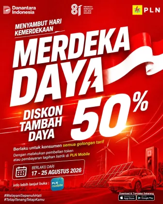 Rayakan HUT ke-81 RI, PLN Beri Diskon Tambah Daya 50 Persen bagi Pelanggan