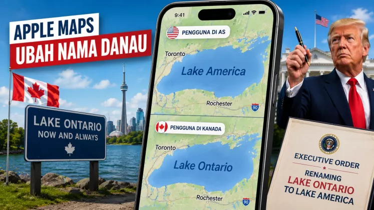 Ikuti Perintah Trump, Apple Maps Ubah Lake Ontario Jadi Lake America