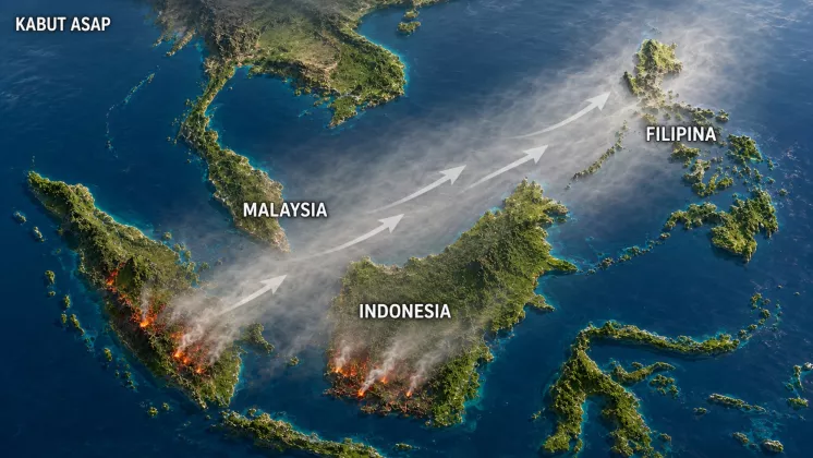 Indonesia Dilanda Karhutla, Kabut Asap Mulai Menyebar ke Malaysia dan Filipina