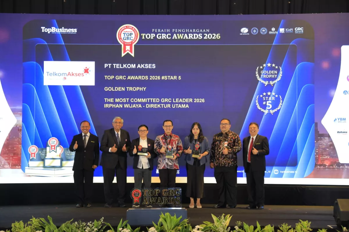 Raih Golden Trophy dan The Most Committed GRC Leader 2026, Telkom Akses Perkuat Tata Kelola, Manajemen Risiko, Kepatuhan, dan ESG