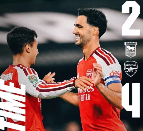 Arsenal vs Ipswich Town: The Gunners Menang 4-2 dan Lolos ke Putaran Keempat Piala Liga Inggris