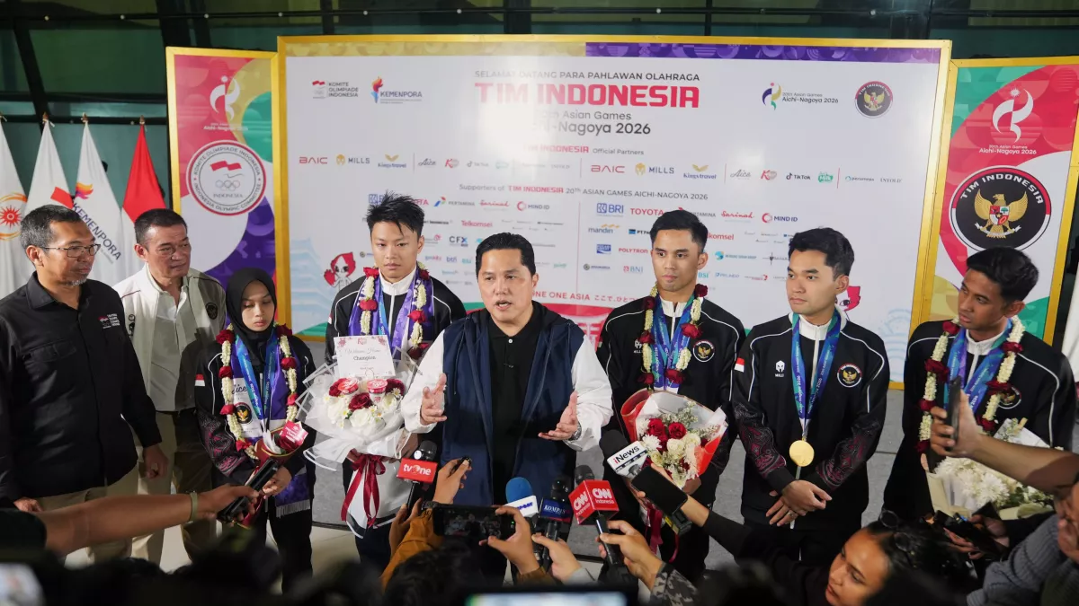 Sambut Kepulangan Atlet Peraih Emas Asian Games 2026, Menpora Erick: Mereka Pahlawan Indonesia