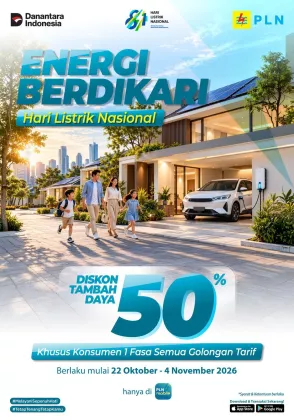 Sambut Hari Listrik Nasional, PLN Hadirkan Diskon Tambah Daya 50 Persen melalui Program Energi Berdikari