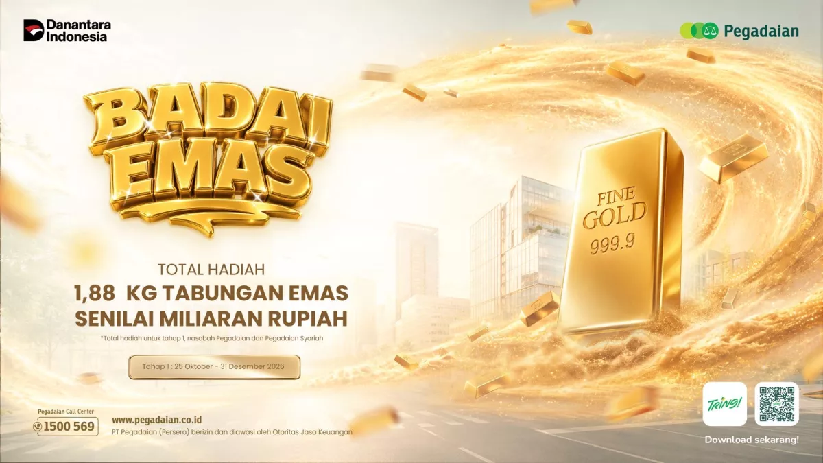 Pegadaian Kembali Gelar Program "Badai Emas 2026", Hadiah 1,88 Kilogram Emas Spesial Untuk Nasabah