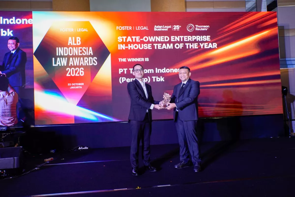 Telkom Raih "SOE In-House of The Year" di ALB Indonesia Law Awards 2026